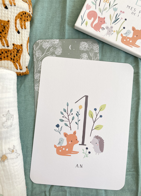 Sarah Betz illustratrice Cubeely, carte d'âge pour photos bébé